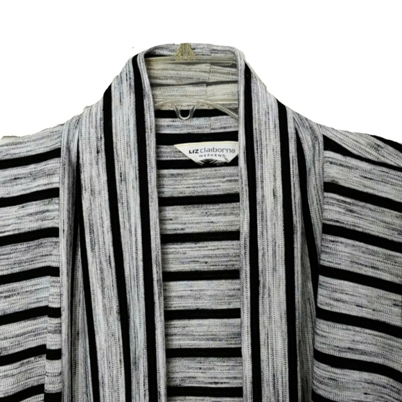 Liz Claiborne Weekend Gray & Black Open Cardigan - Picture 3 of 5